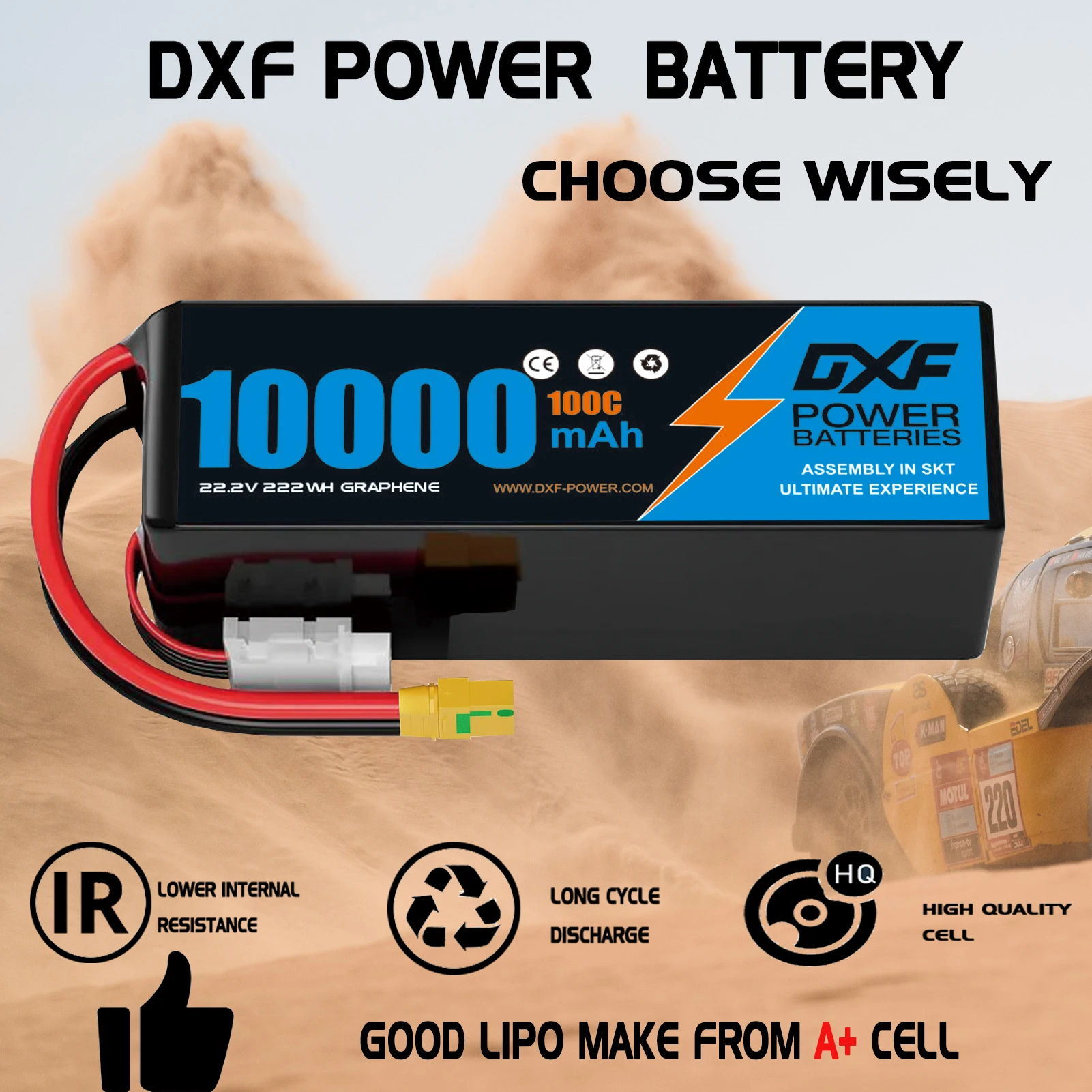 Bateria Lipo DXF 6S 22.2V 100C - 6S Lipo Battery 22.2V 5000Mah avaliação e preço