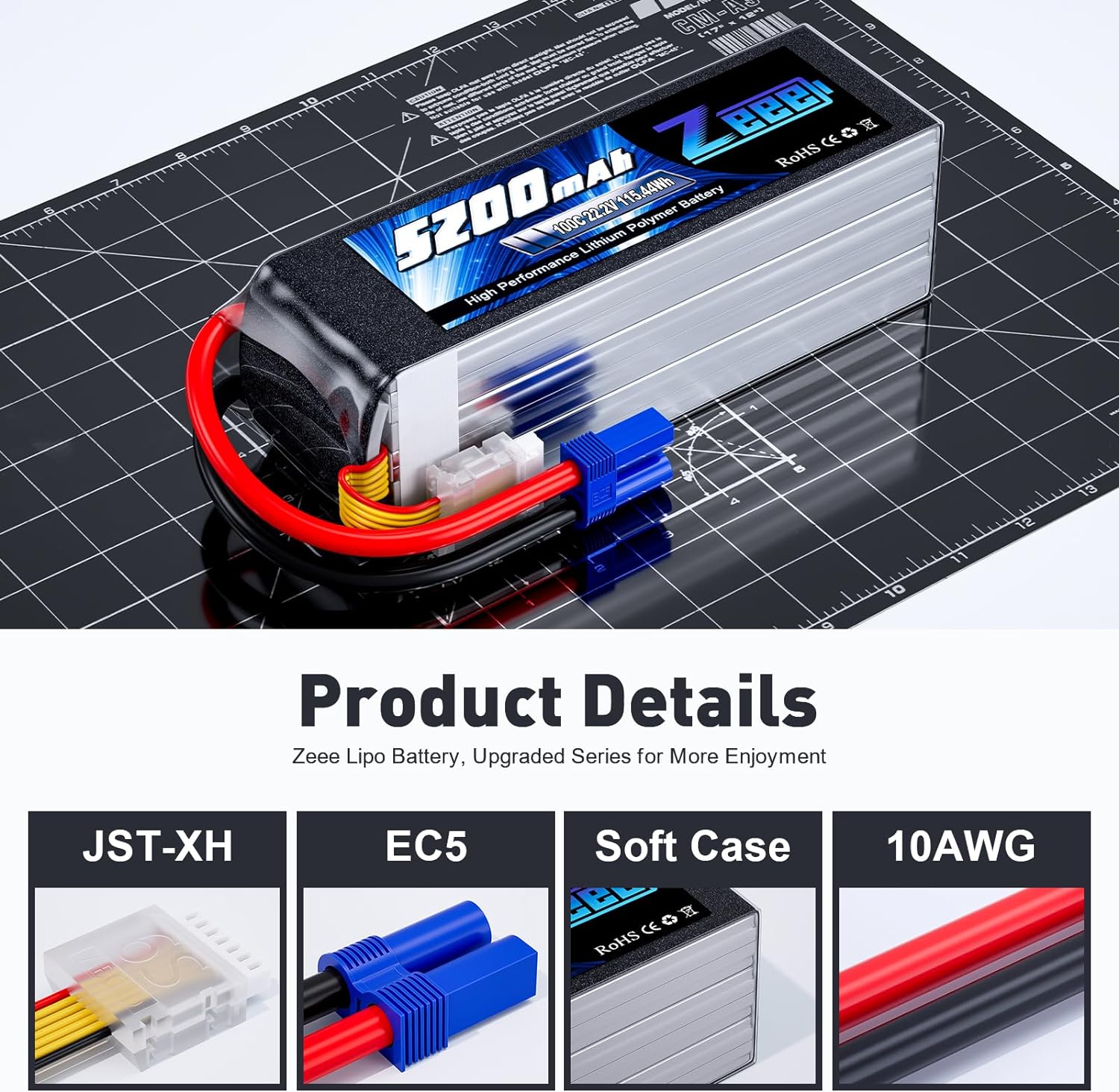 Zeee-Bateria Lipo para Carro R - 6S Lipo Battery 22.2V 5000Mah avaliação e preço