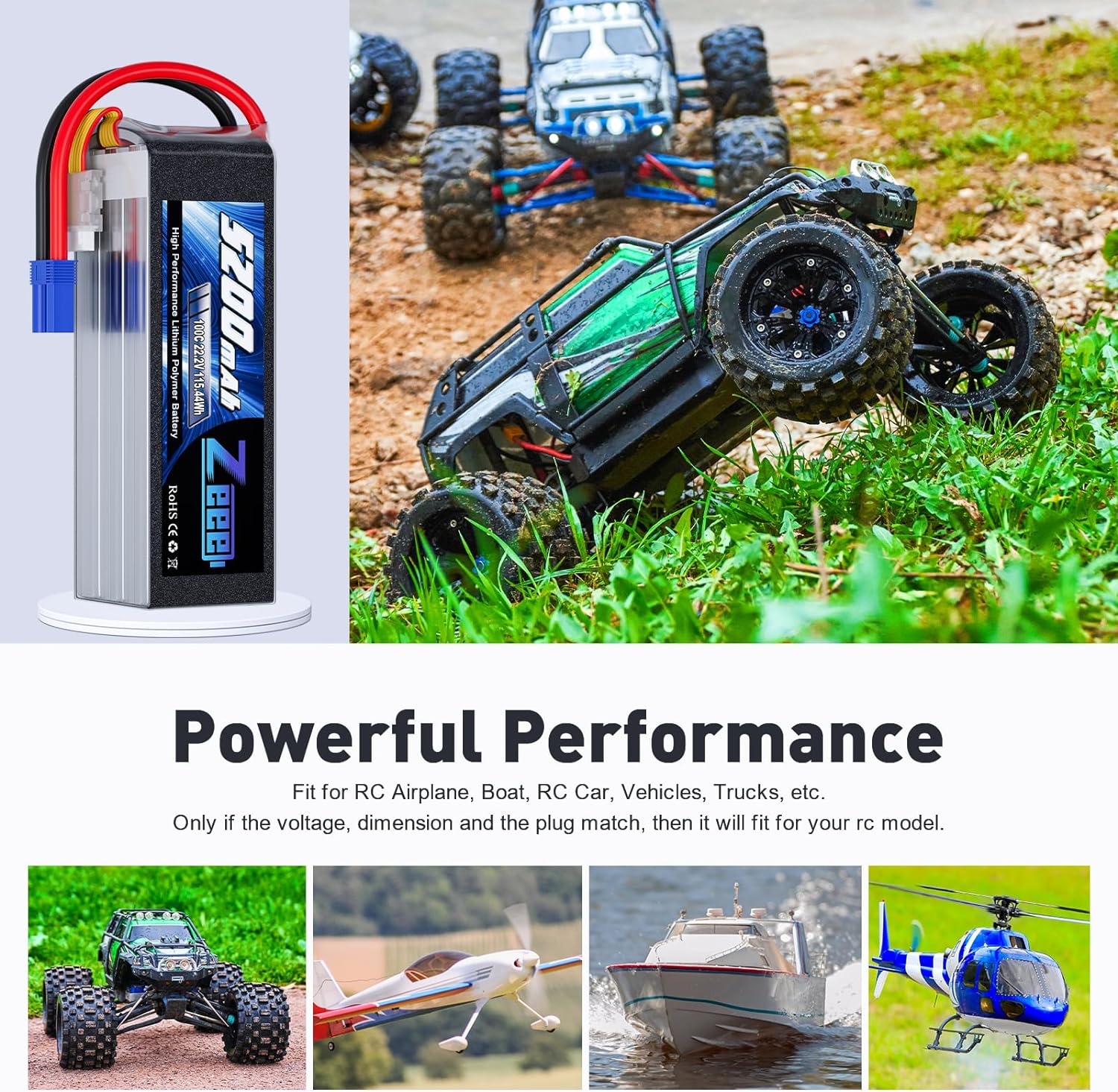Zeee-Bateria Lipo para Carro R - 6S Lipo Battery 22.2V 5000Mah avaliação e preço